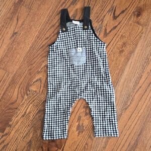 Kids Black and White Checkered Overalls